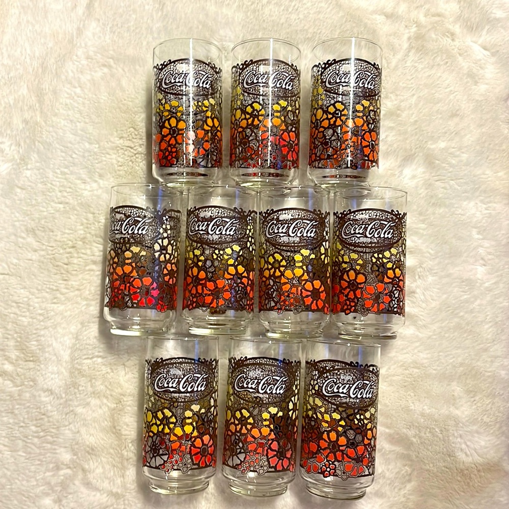 ***VINTAGE ***  1970 COCA-COLA  16oz Glasses
